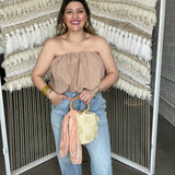 Brooke Bubble Tube Top - Dark Taupe