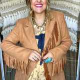 Boot Scootin' Fringe Blazer - Tan