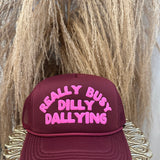 Dilly Dallying Trucker Hat - Pink