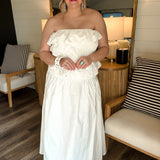White Swan Strapless Ruffle Dress