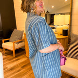 Railroad Denim Darling Dress - Stripes
