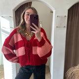 Candy Girl Stripe Front Tie Sweater