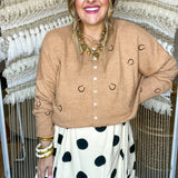 The Horseshoe Club Cardigan - Almond
