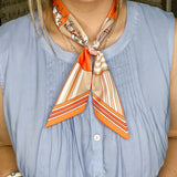 Luxury Horse Twilly Scarf - Orange