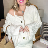 Creamery Button-Up Cable Knit Cardigan