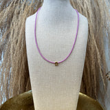 Mini Horse Shoe Necklace - Purple