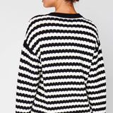 {MUMU} Inez Cardigan - Black & White Stripe Knit