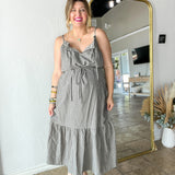Gameday Grey Plaid Maxi Dress