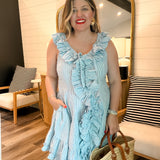 Seaside Stripes Ruffle Mini Dress