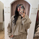 On Repeat Fleece Sweater Top - Brown + Cream