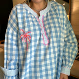 Paradise Plaid Checkered Top - Blue
