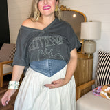 {MUMU} Joni Maxi Skirt - Denim with Cream Voile