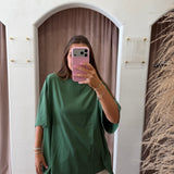 Oversized One Size Plain Tee - Ivy Green