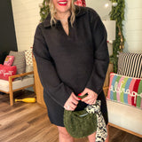 Sophisticated Polo
Sweater Dress - Black