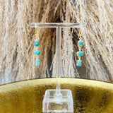 Gold + Turquoise Drop Earrings