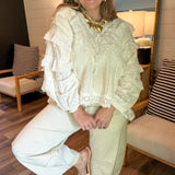 Evermore Ivory Ruffle Top