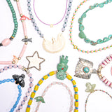 Long Mixed Fetish Necklace - Pink