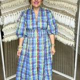 Poppy Plaid Midi Dress