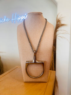 Large Horse Bit Chain Necklace - Gold + Silver