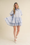 Charleston Bay Puff Sleeve Dress - Blue