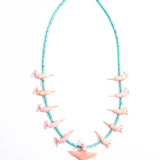 Light Pink Jay Bird Necklace - Turquoise