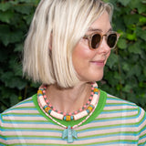 Turquoise Thunderbird Necklace - Pink