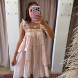 Vintage Blush Stripe Babydoll Dress