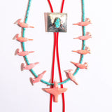 Light Pink Jay Bird Necklace - Turquoise