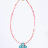 Turquoise Thunderbird Necklace - Pink