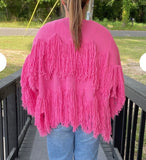 Shaggy Gal Cardigan- Pink