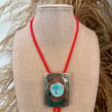 Summertime Shandy Bolo Necklace - Neon Pink