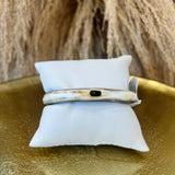 White Bone + Stone Cuff Black Stone
