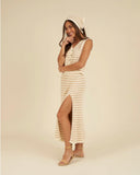 Women's Knit Midi Skirt- Sand Stripe