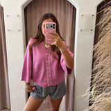 Candy Pink Button Down Cardigan