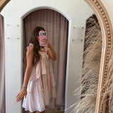 Vintage Blush Stripe Babydoll Dress