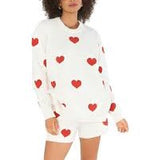 Go To Sweater- Tossed Heart Knit Red