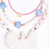 Mother Of Pearl Eagle Necklace - Soft Pink