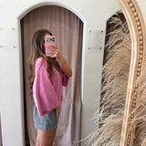 Candy Pink Button Down Cardigan