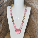 Pink Hearts Designer Necklace - All Pink