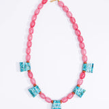 Turquoise Trapezoids Necklace - Red