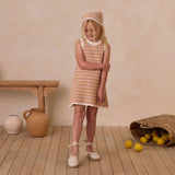 Crochet Tank Mini Dress - Pink Stripe