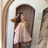 Vintage Blush Stripe Babydoll Dress