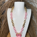 Pink Hearts Designer Necklace - All Pink