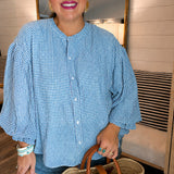 The Hamptons Gingham Top - Blue