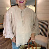 The Hamptons Gingham Top - Tan