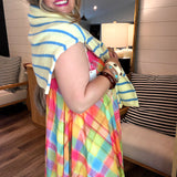 The Piper Cardigan - Yellow + Blue