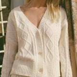 Elsa Cable Cardigan -  Vanilla Ice
