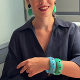 Rosa Jade And Black Onyx Resin Bangle