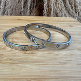Diamond Bangle Bracelet - Silver 360