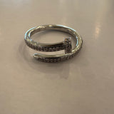 Silver Diamond Nail Ring